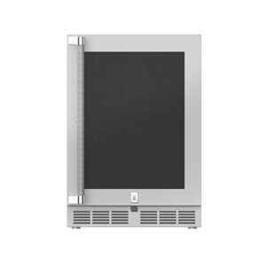 24 Hestan Outdoor Dual Zone Refrigerator with Wine Storage UV Coated Glass Door GRWG Series
