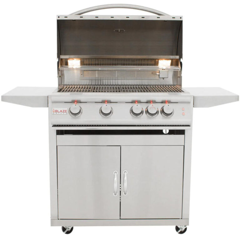 Blaze 32" Freestanding Grill 4Burner LTE Gas Grill With Rear Burner and Builtin Lighting