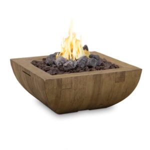 36″ Bordeaux Square Reclaimed Wood Fire Bowl