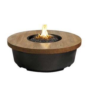 French Barrel Oak Contempo Round Firetable